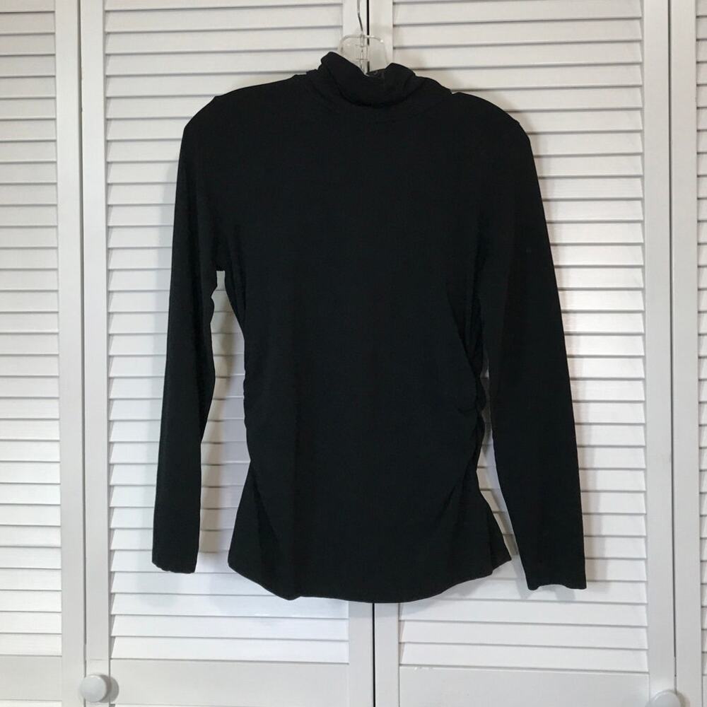 Kenneth Cole Reaction Black High Neck Long Sleeve Women Blouse M